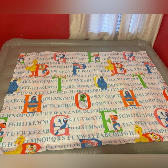 Vintage Sesame Street Alphabet Twin Pillow case, Flat Fitted